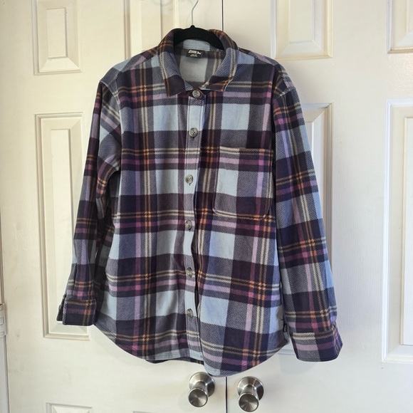 Eddie Bauer Microfleece Men’s Button-Down Plaid Long Sleeve Shirt Size Medium - Picture 1 of 8